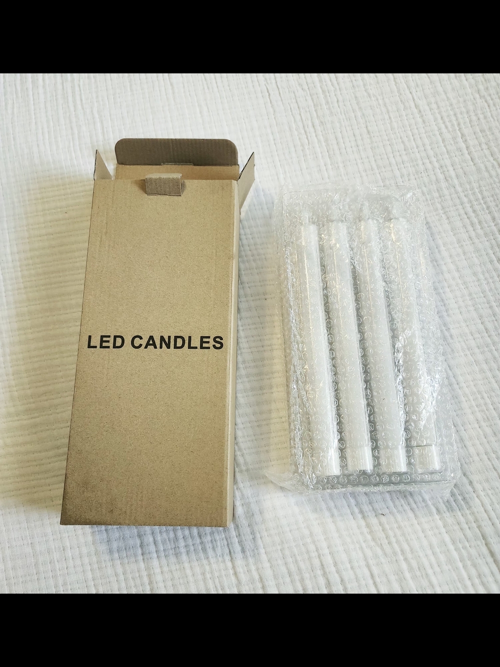Set of 8 White LED Flameless Taper Candles - Picture 8 of 8